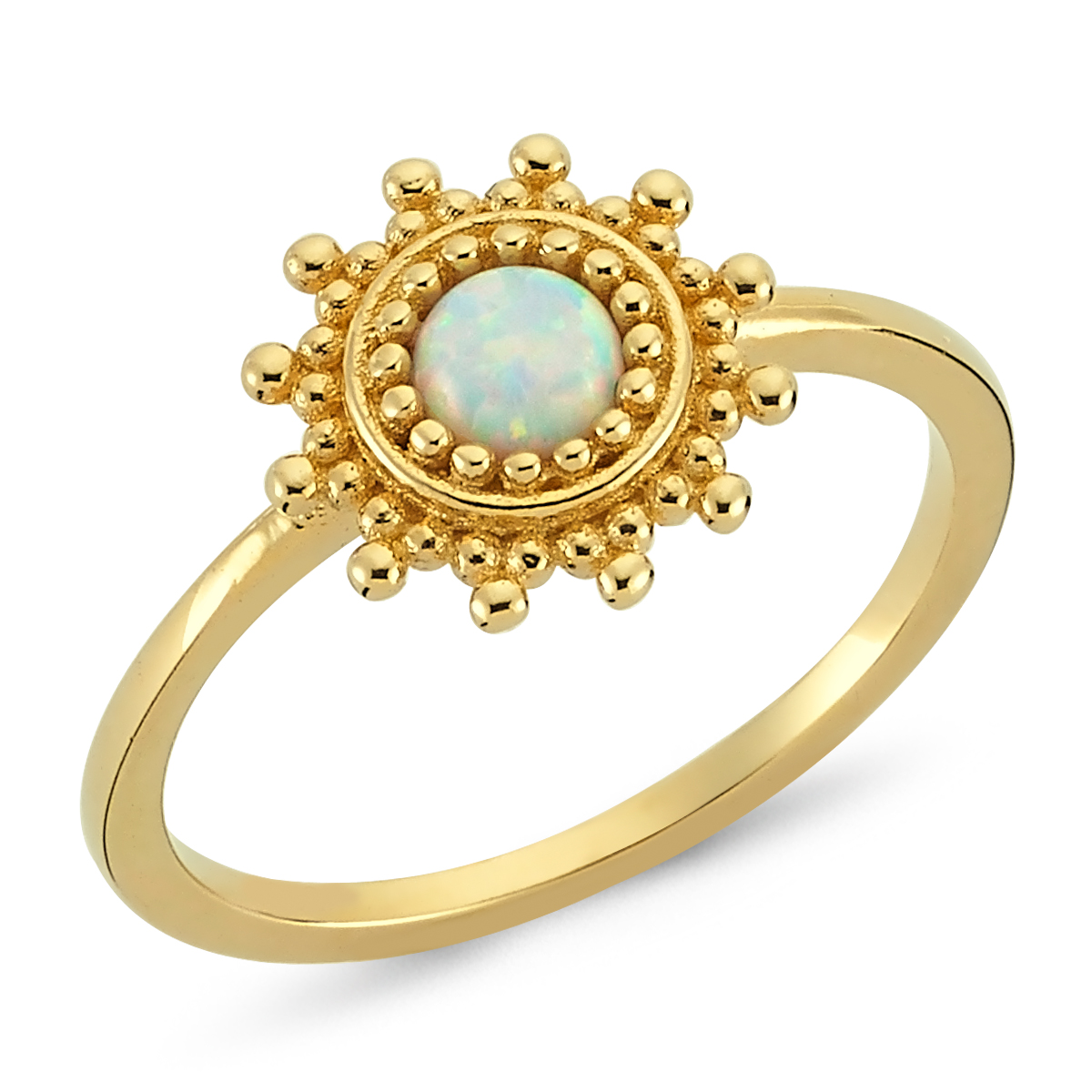 Opal Taşlı Altın Yüzük
