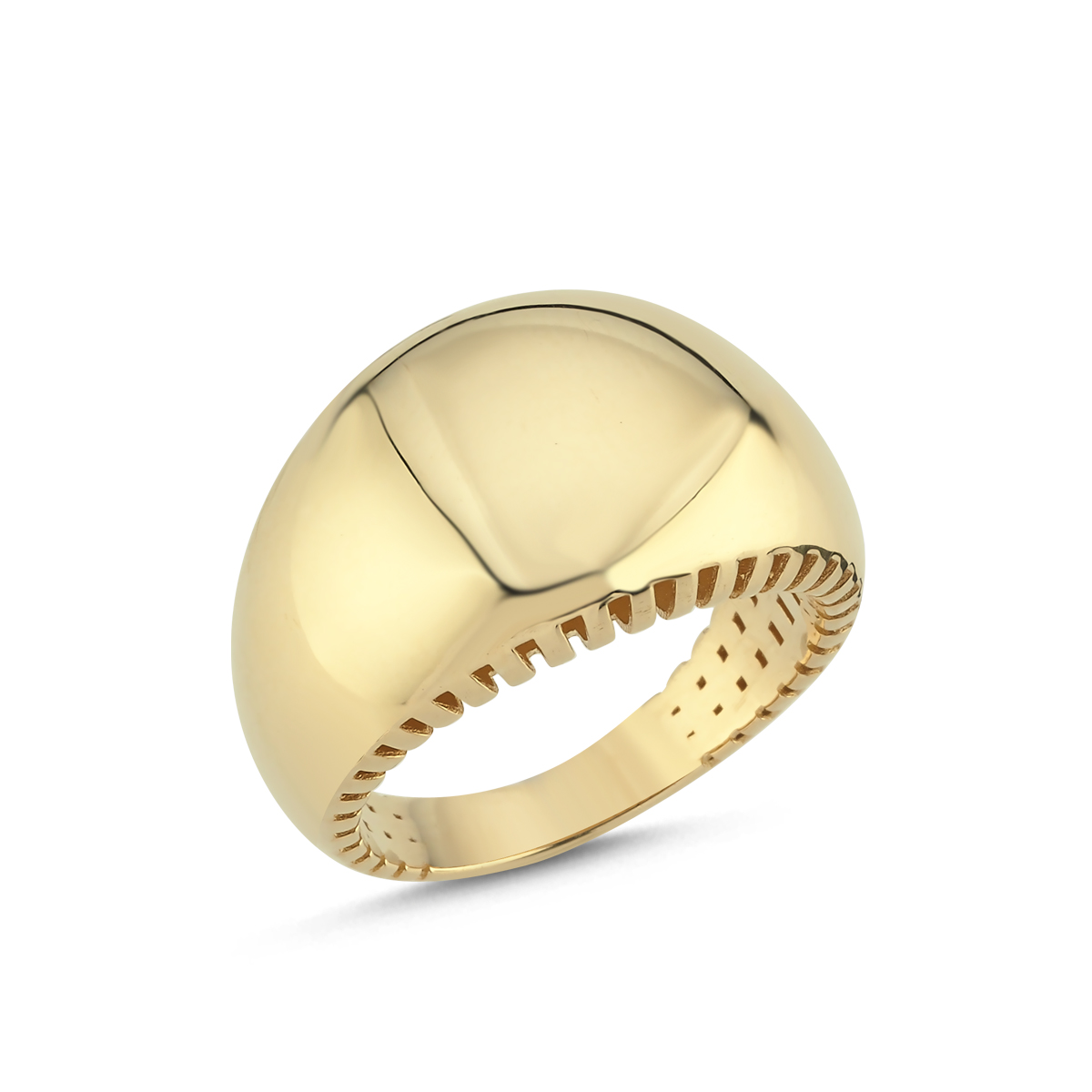 14 Ayar Bombeli Geniş Yüzük