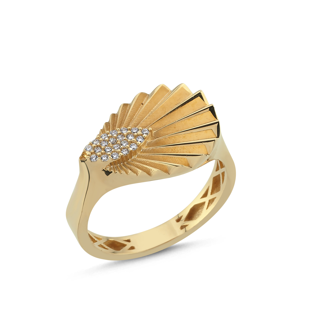 14 Ayar Yelpaze Model Yüzük