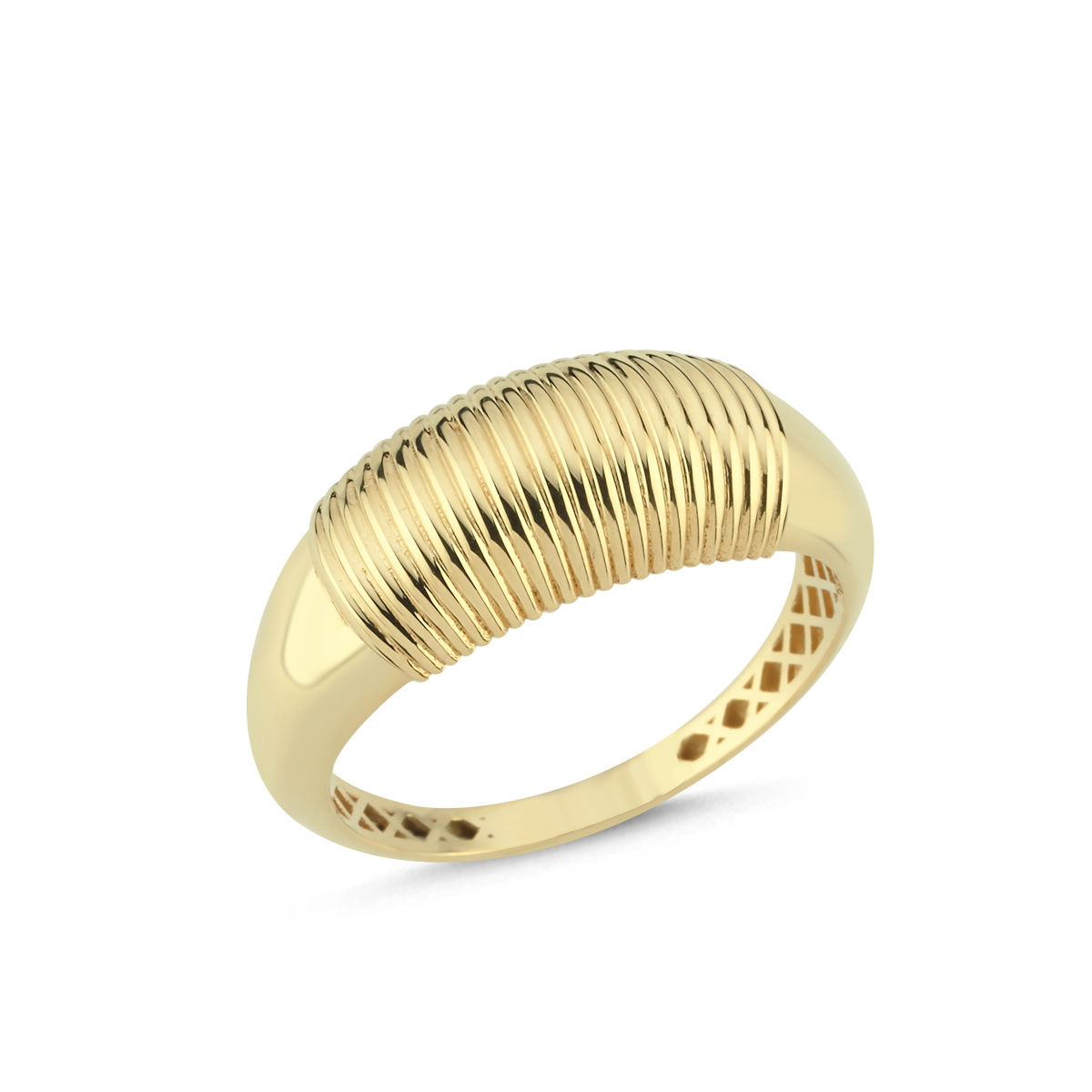 14 Ayar Retro Bombeli Yüzük