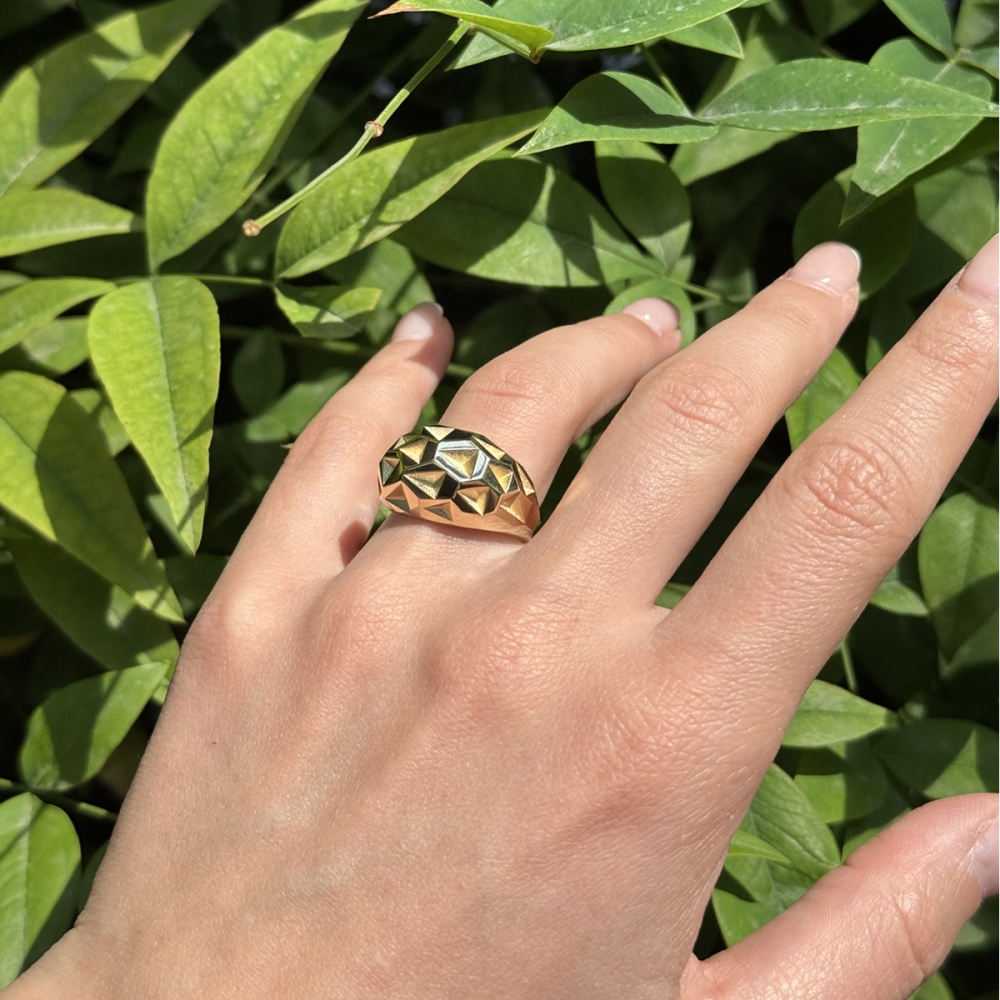 14 Ayar Altın Prizma Yüzük