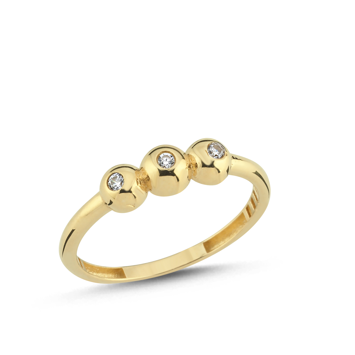 14 Ayar Zirkon Taşlı Top Yüzük