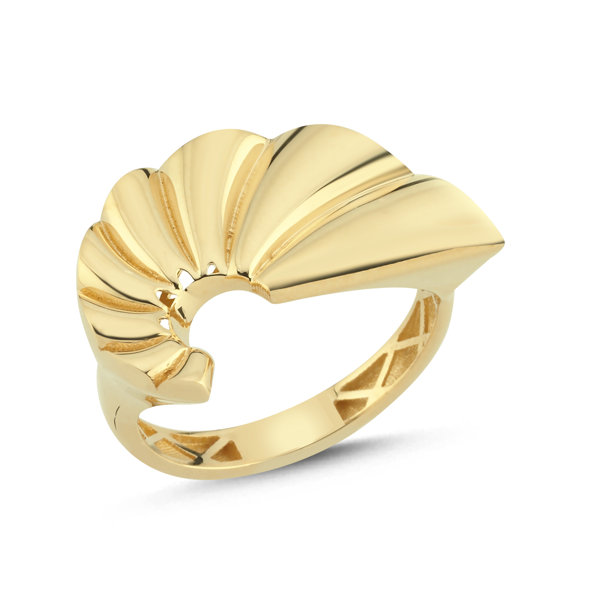 14 Ayar Deniz Kabuğu Yüzük