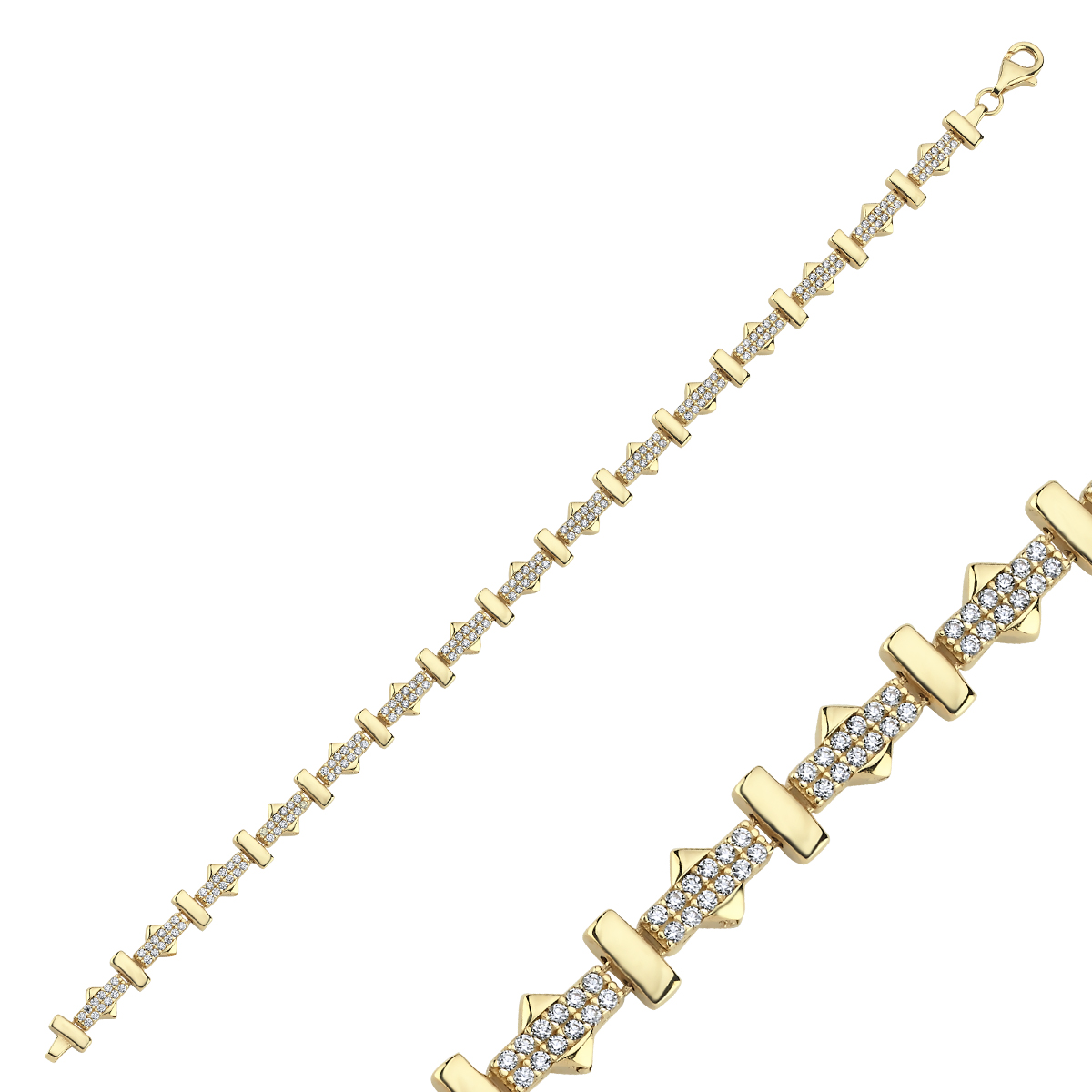 14 Ayar Zirkon Taşlı Elegant Bileklik
