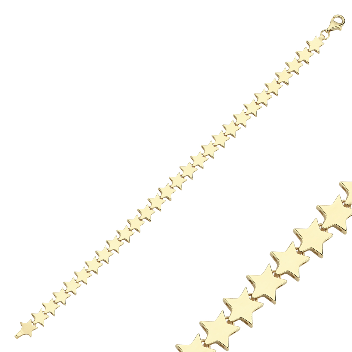 14 Ayar Sıralı Yıldız Bileklik