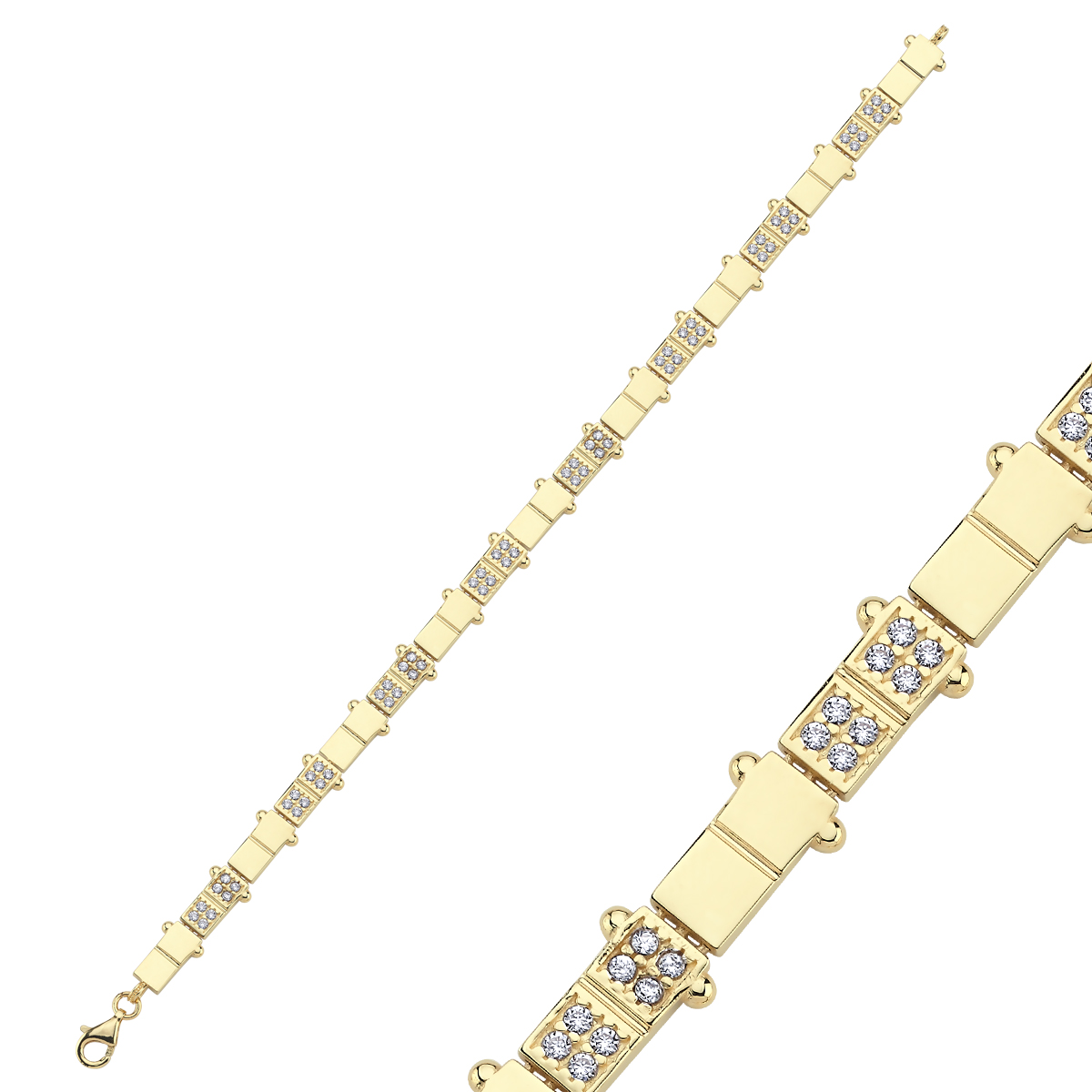 14 Ayar Sıralı Kare Bileklik