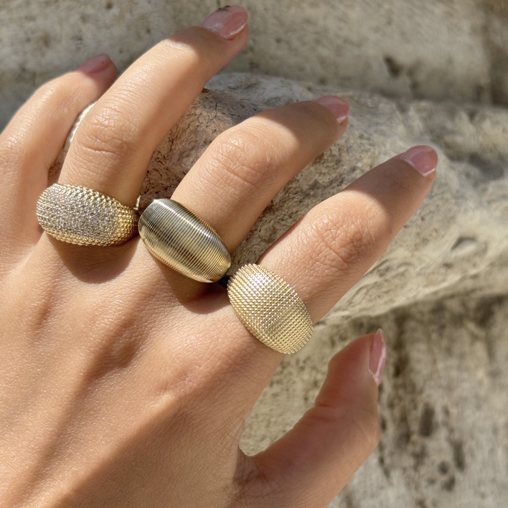 14 Ayar Altın Bombeli Yüzük