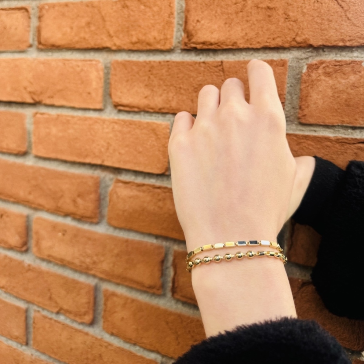 14 Ayar Top Ve Badem Model Bileklik