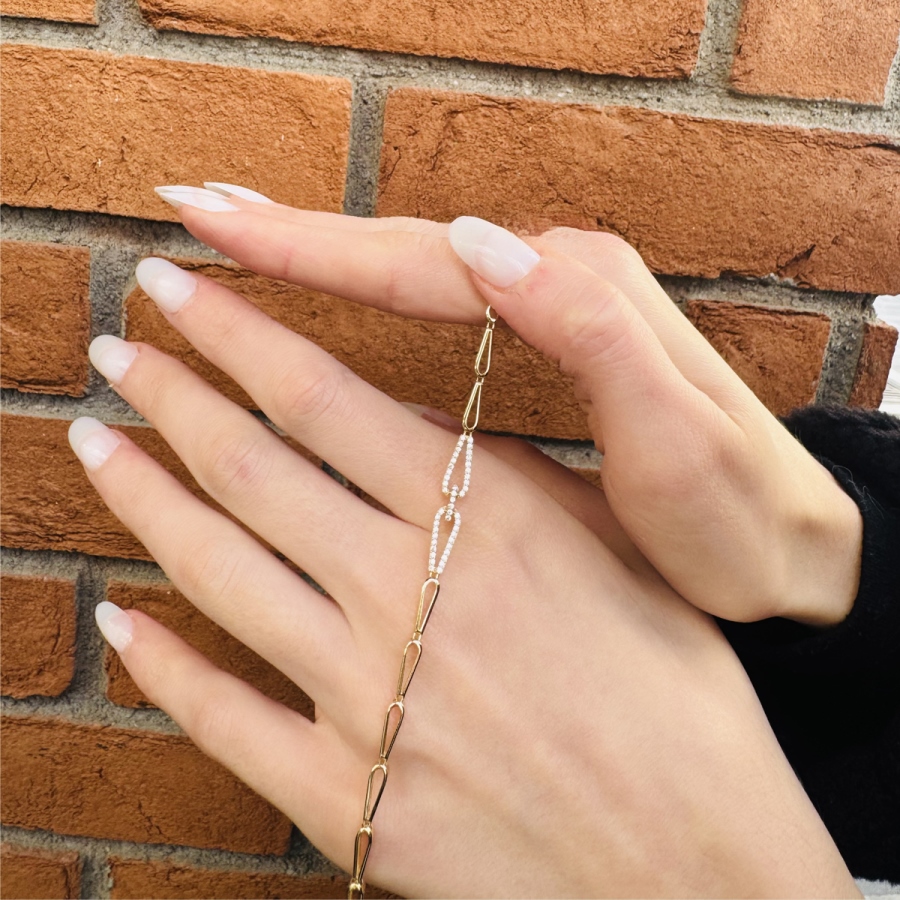 14 Ayar Damla Formlu Bileklik