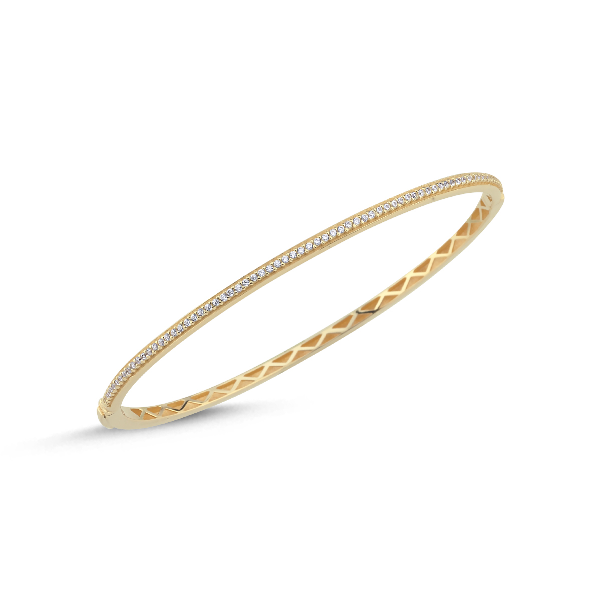 14 Ayar Taşlı Kelepçe Bileklik