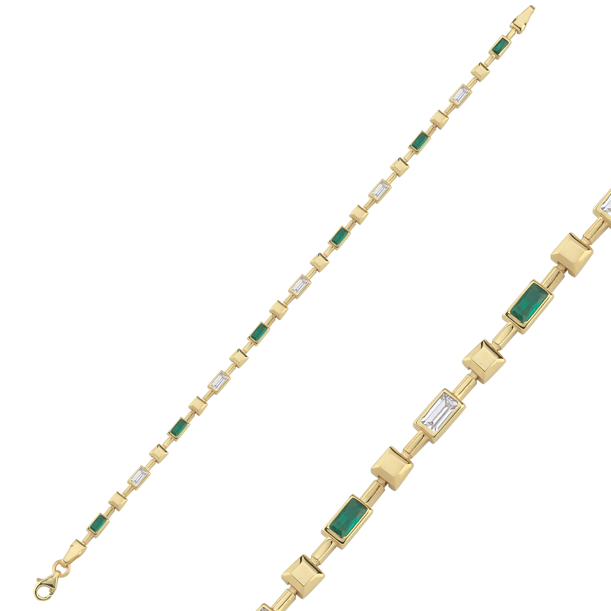 14 Ayar Baget Zirkon Taşlı Bileklik