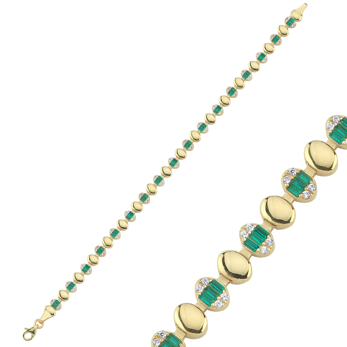 14 Ayar Sıralı Oval Bileklik