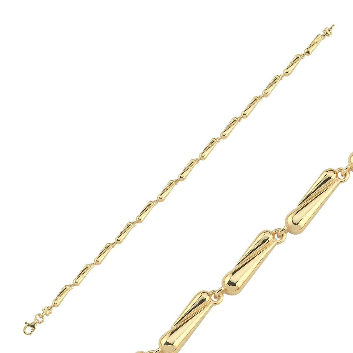 14 Ayar İki Sıra Damla Bileklik