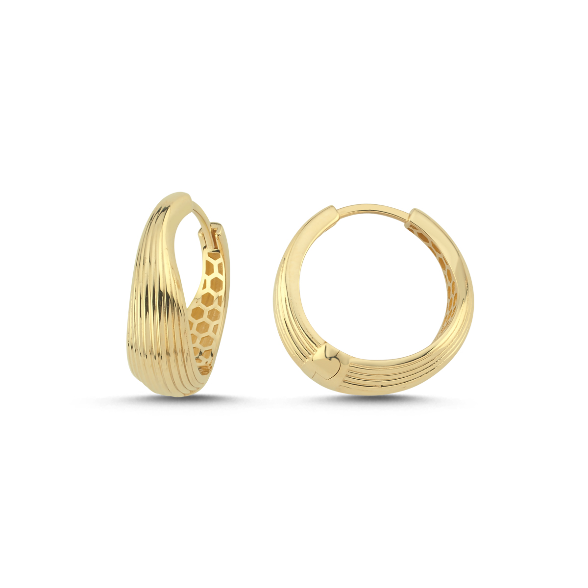 14 Ayar Kalemli Halka Küpe