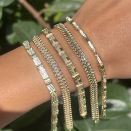 14 Ayar Taşlı Kemik Model Bileklik