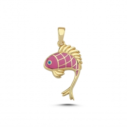 Pembe Balık Model Kolye Ucu