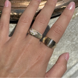 14 Ayar Kalemli Bombeli Yüzük