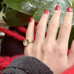 14 Ayar Altın Papatya Yüzük