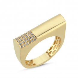 14 Ayar Geometrik Tasarımlı Yüzük