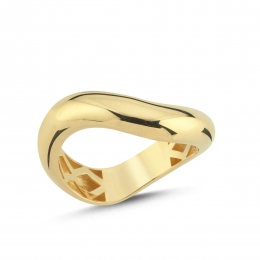 14 Ayar Dalga Formlu Yüzük