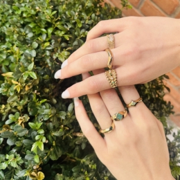 14 Ayar Dalga Formlu Yüzük