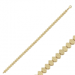 14 Ayar Ritim Çizgili Unisex Bileklik