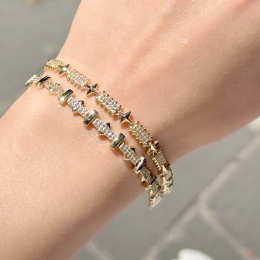 14 Ayar Zirkon Taşlı Elegant Bileklik