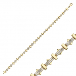 14 Ayar Zirkon Taşlı Elegant Bileklik