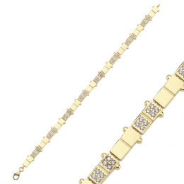 14 Ayar Sıralı Kare Bileklik