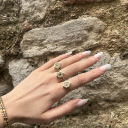 14 Ayar Mavi Taşlı Vintage Yüzük