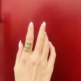 14 Ayar Yılan Sarmal Yüzük