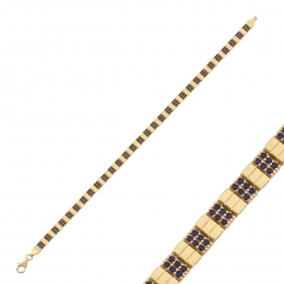 14 Ayar Mavi Taşlı Kare Bileklik