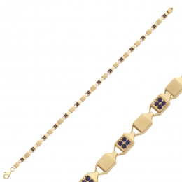 14 Ayar Mavi Taşlı Küp Bileklik