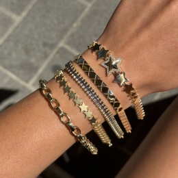 14 Ayar Mavi Taşlı Kemik Bileklik