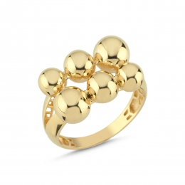 14 Ayar İki Sıra Top Yüzük