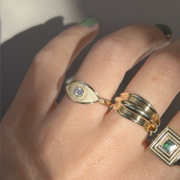 14 Ayar Altın Göz Model Yüzük