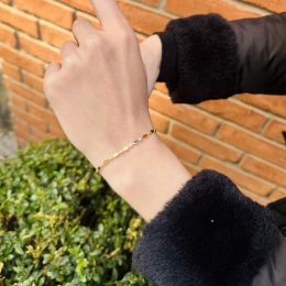 14 Ayar Minimalist Taşlı Bileklik