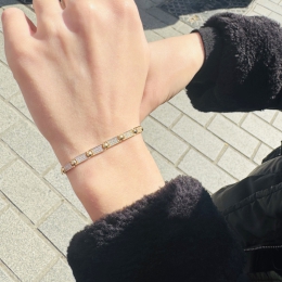 14 Ayar Taşlı Şerit  Bileklik