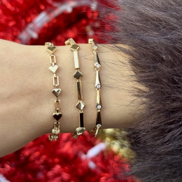 14 Ayar Kalp Motifli  Bileklik