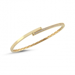 14 Ayar Tek Sıra Taşlı Kelepçe Bileklik