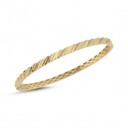 14 Ayar Burgu Desenli Taşlı Kelepçe Bileklik