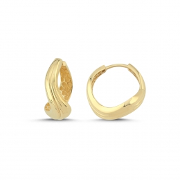 14 Ayar Dalgalı Halka Küpe