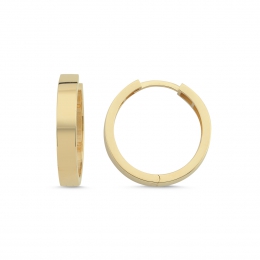 14 Ayar Düz Halka Küpe