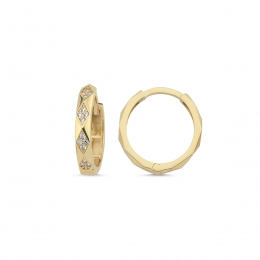 14 Ayar Zirkon Taşlı Küpe