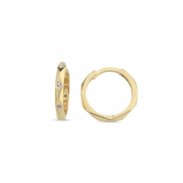 14 Ayar Zirkon Taşlı Küpe