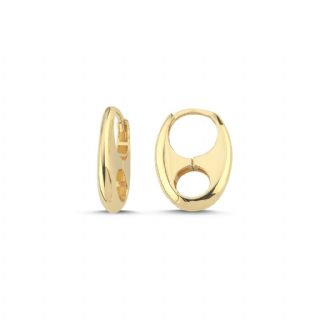 14 Ayar Oval  Küpe
